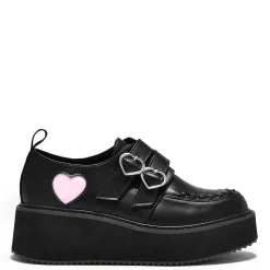 Pothos Pink Heart Wave Platform Shoes
