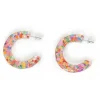 Rainbow Glitter Chaser Hoop Earrings