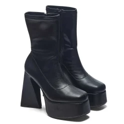 Rakot Heeled Black Ankle Boots