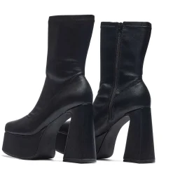Rakot Heeled Black Ankle Boots