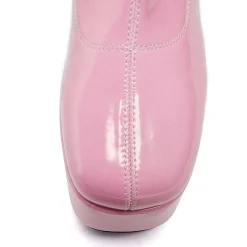 Raspberry Ripple Heeled Long Boots