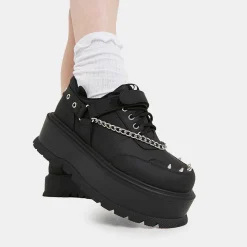 Retrograde Rebel Black Platform Shoes
