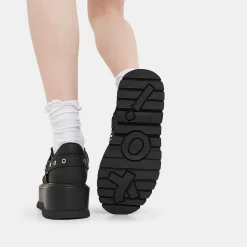 Retrograde Rebel Black Platform Shoes