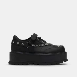 Retrograde Rebel Black Platform Shoes