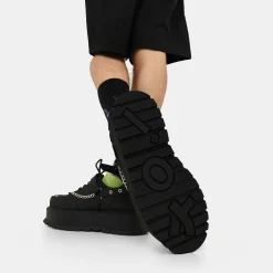 Retrograde Rebel Men'S Black Platform Shoes
