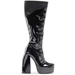 Ritual State Patent Long Boots - Black | Koi Footwear