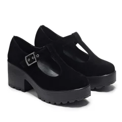 Sai Black Mary Jane Shoes 'Suede Edition'