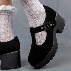 Sai Black Mary Jane Shoes 'Suede Edition'