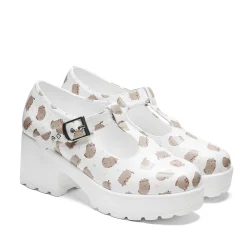 Sai White Mary Janes 'Pusheen Edition'