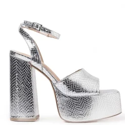 Shonen Silver Lizard Platform Heels