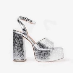 Shonen Silver Lizard Platform Heels