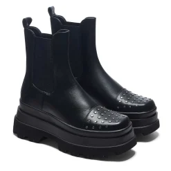 Silence Studded Trident Chelsea Boots - Black | Koi Footwear