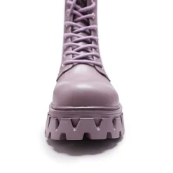 Siren Tall Lace Up Boots - Berry