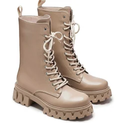 Siren Tall Lace Up Boots - Dust