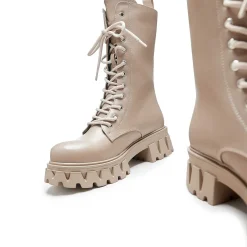 Siren Tall Lace Up Boots - Dust