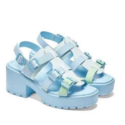 Sugar Season Chunky Buckle Sandals - Blue