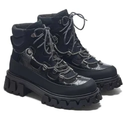The Koi Reaper Men'S Hiking Boots - Ebony Croc