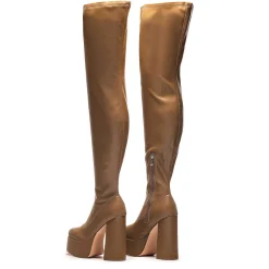 The Redemption Plus Size Thigh High Boots - Khaki