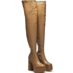 The Redemption Stretch Thigh High Boots - Khaki