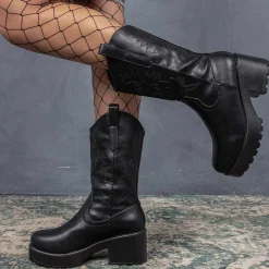 Wintu Long Chunky Western Boots