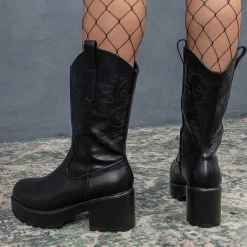 Wintu Long Chunky Western Boots