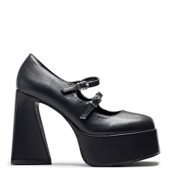 Zeba Black Platform Heels