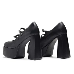 Zeba Black Platform Heels