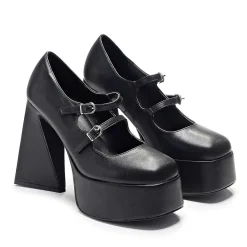 Zeba Black Platform Heels